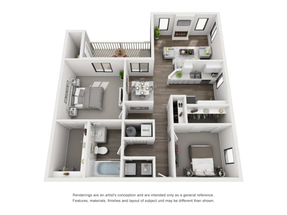 3d rendering of apartment unit in morrison colorado